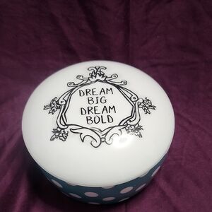 Home Essentials White and Blue Decorative Box